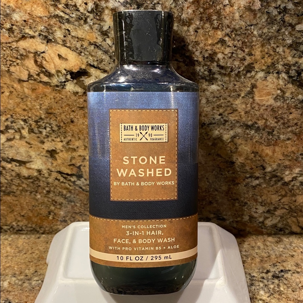 "STONE WASHED" Men's Collection, B&BW 3-in-1 Hair, Face & Body Wash, NWT, Sealed